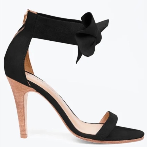 Ulla Johnson Thecia Suede Noir Black Bow Single Strap Heels Size EU 40 US‎ 10 - Picture 7 of 16